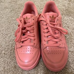 Adidas pink leather sneakers- new